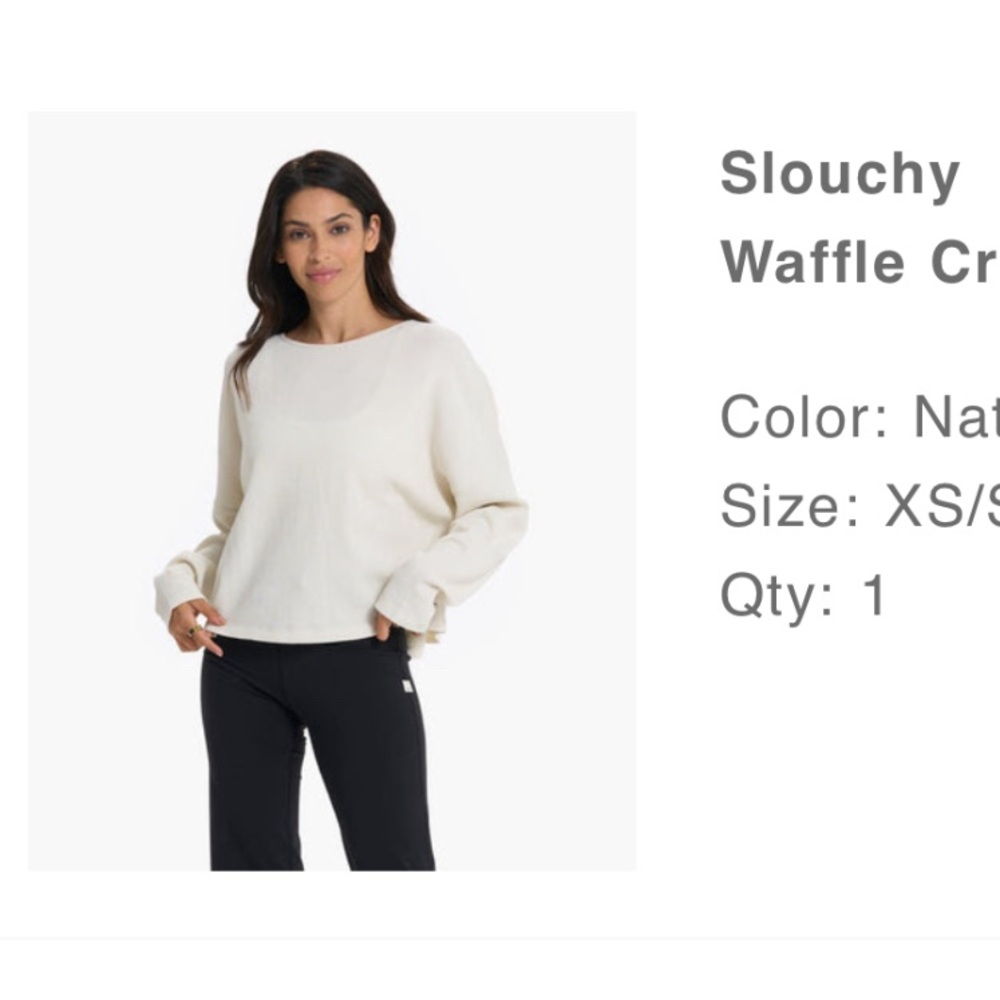 Vuori slouchy waffle crew S/XS